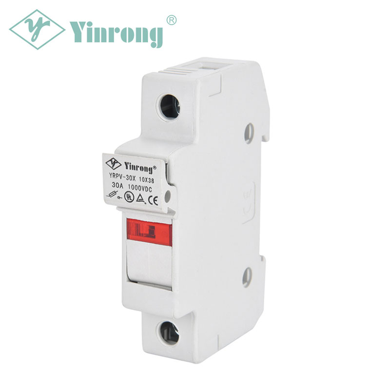 1000VDC 30A 10×38mm zonne-PV DIN-rail zekeringhouder met indicatielampje